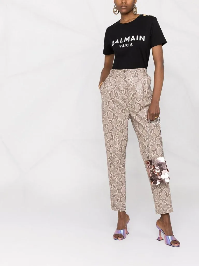 balmain T-shirt con stampa logo