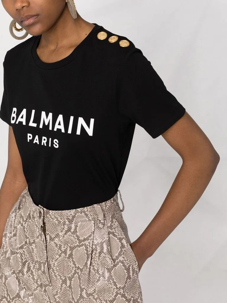 balmain T-shirt con stampa logo