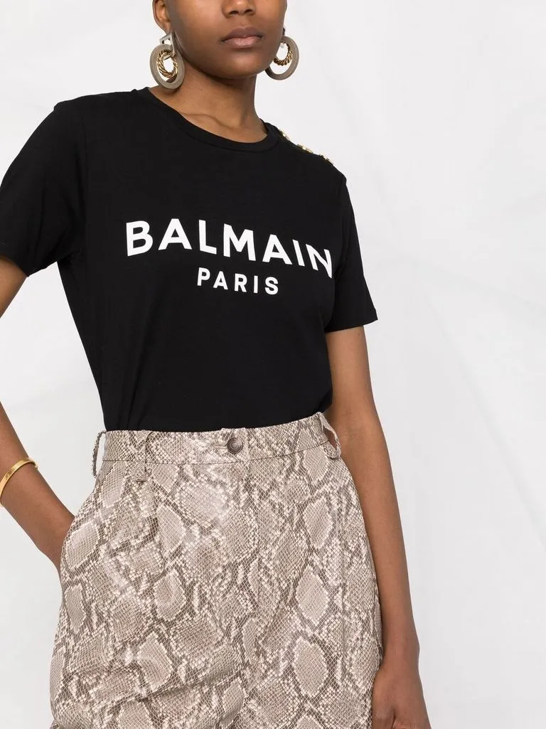 balmain T-shirt con stampa logo