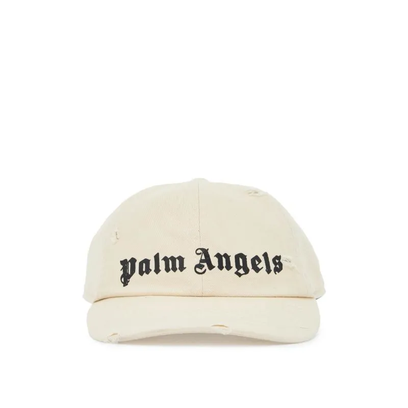 Cappello baseball distressed con logo