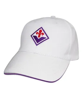 CAPPELLO FIORENTINA UFFICIALE in COTONE BIANCO RICAMATO STEMMA NUOVO