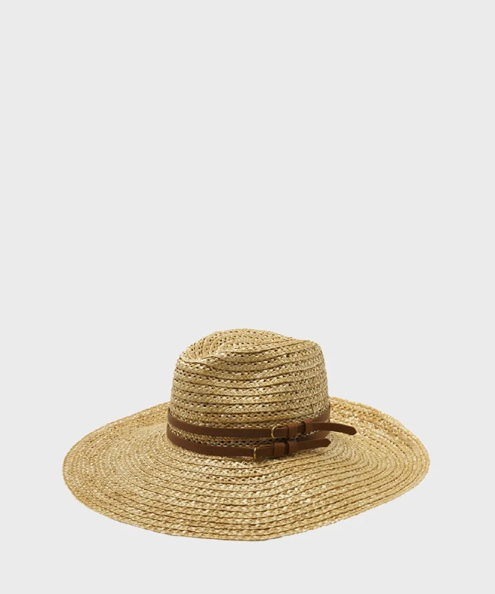 Catarzi Favignana cappello fedora in paglia treccia traforata, naturale