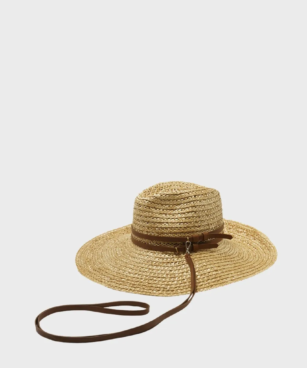 Catarzi Favignana cappello fedora in paglia treccia traforata, naturale