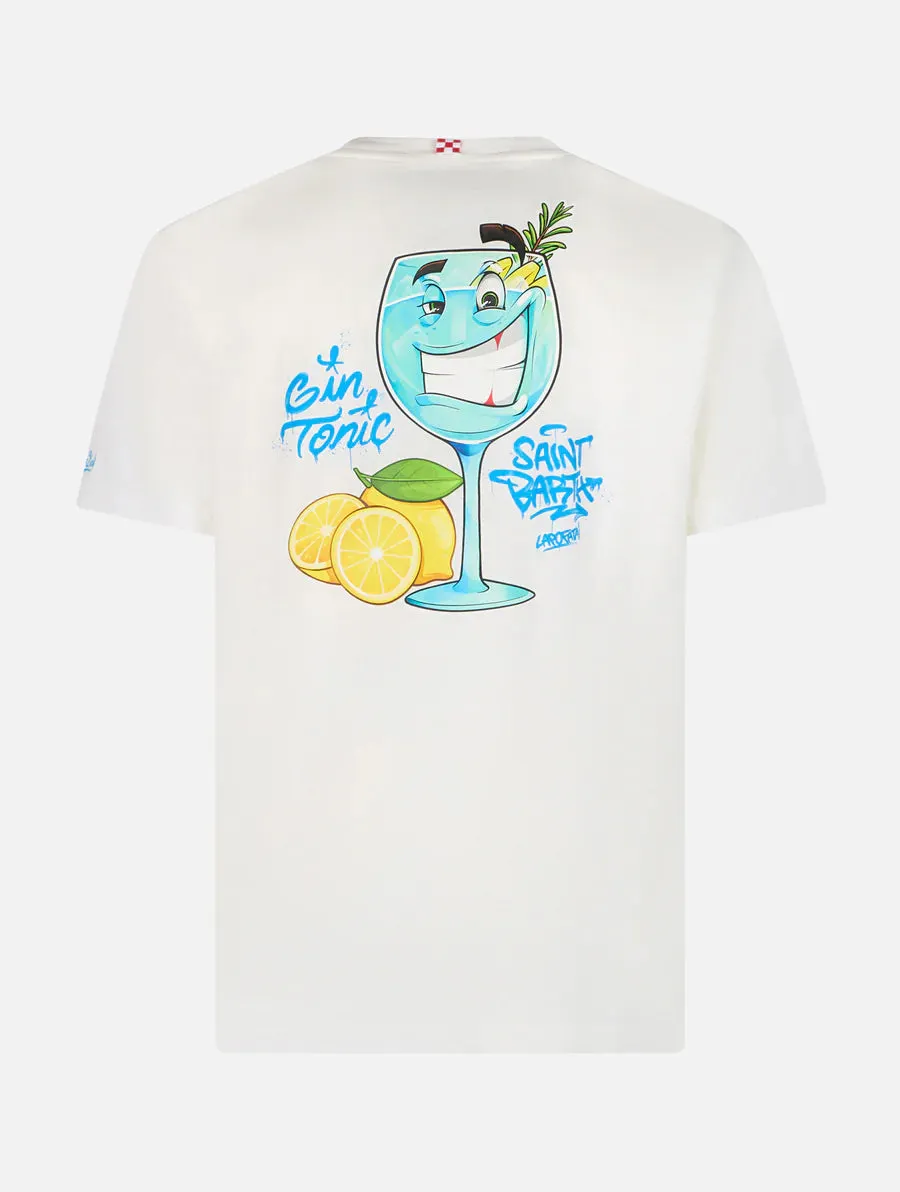 Cotton T-Shirt with Embroidery / White