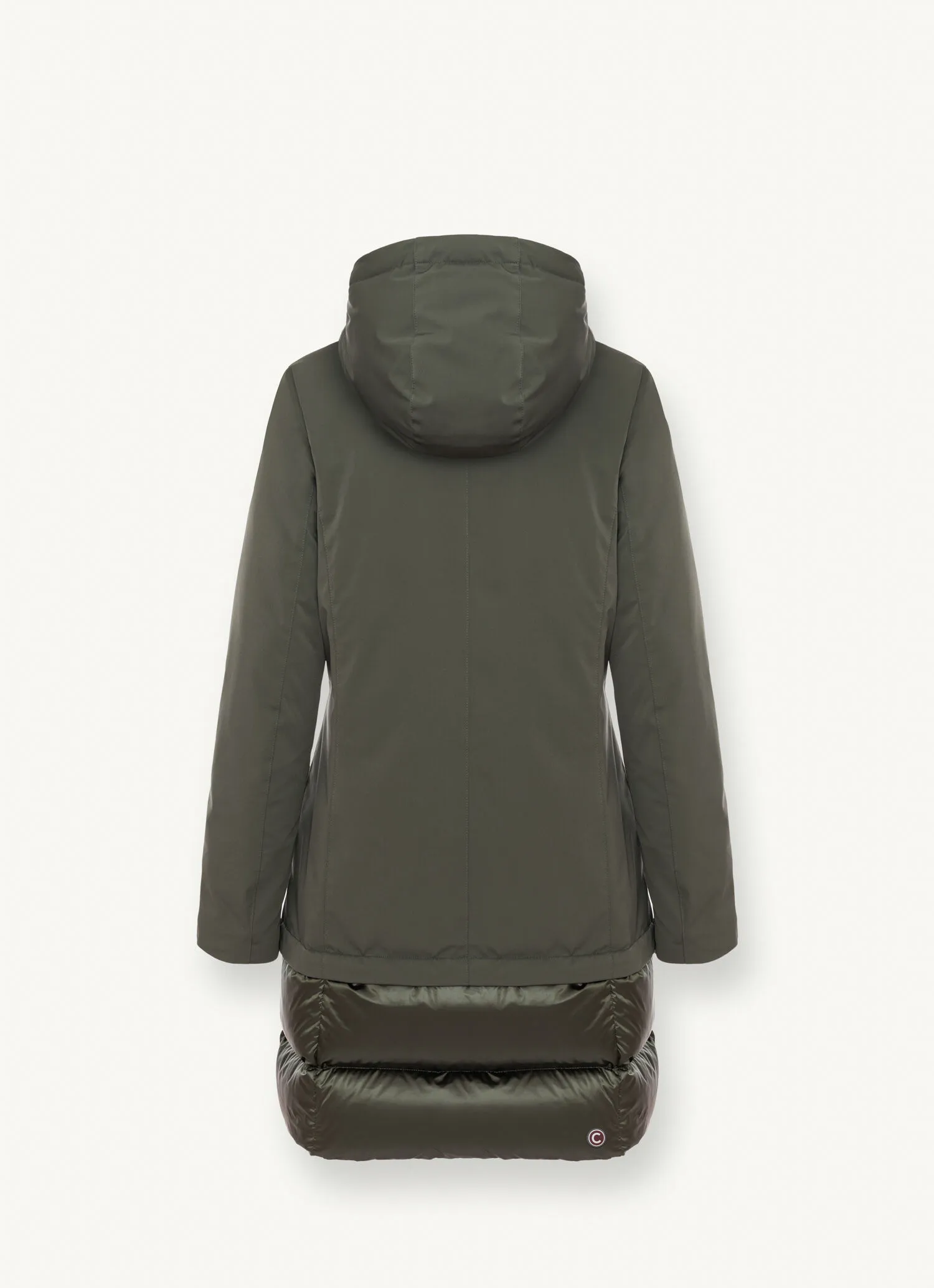 Down jacket with hood in 3-layer fabric