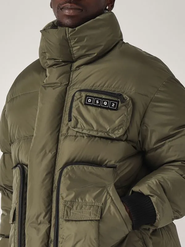 DSQUARED2  Piumino uomo Dsquared2 Fisherman in nylon Militare