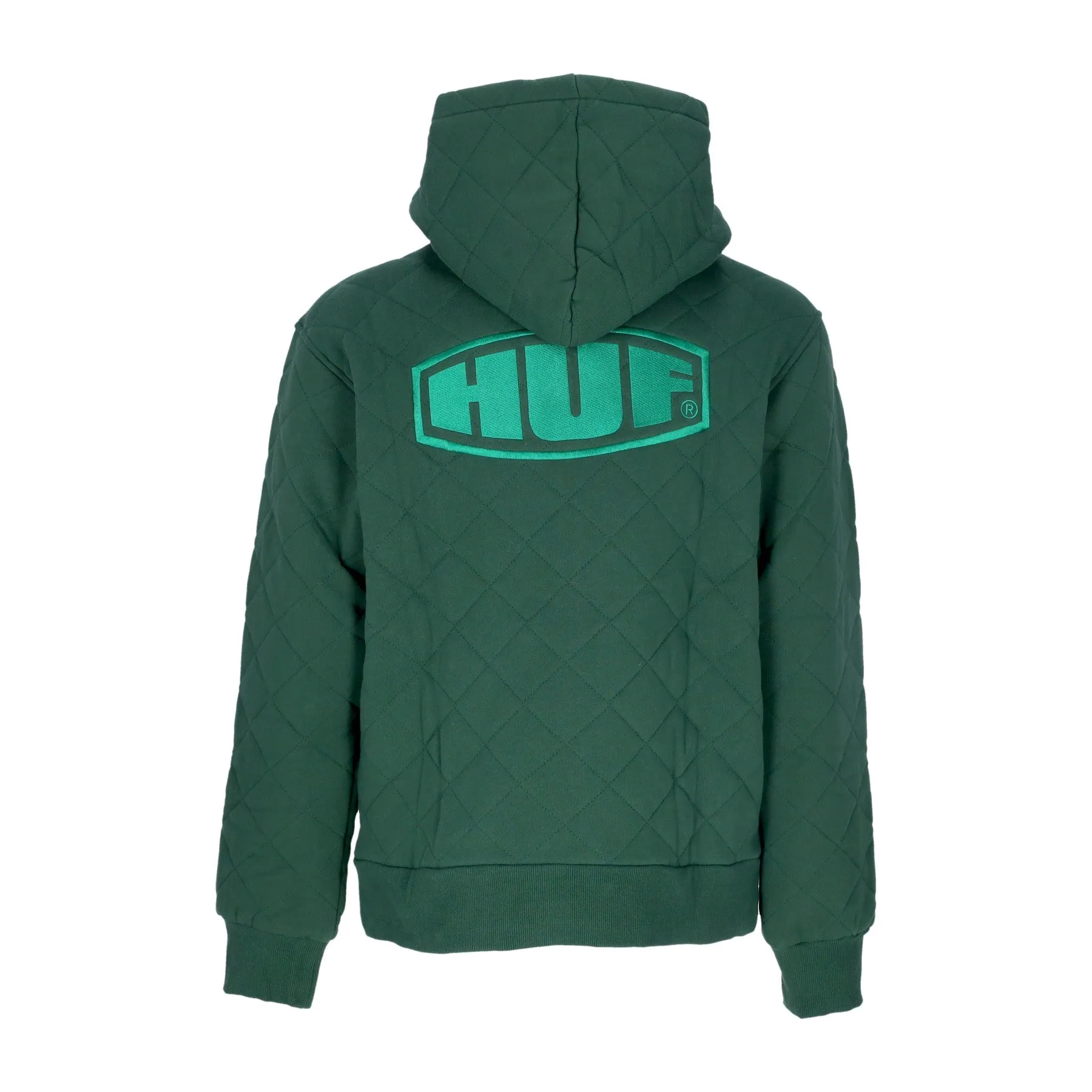 Felpa Cappuccio Zip Uomo Workman Quilted Full Zip Forest Green