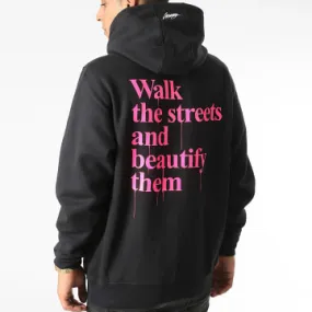 Felpa con cappuccio Walk Nero Rosa Fluo