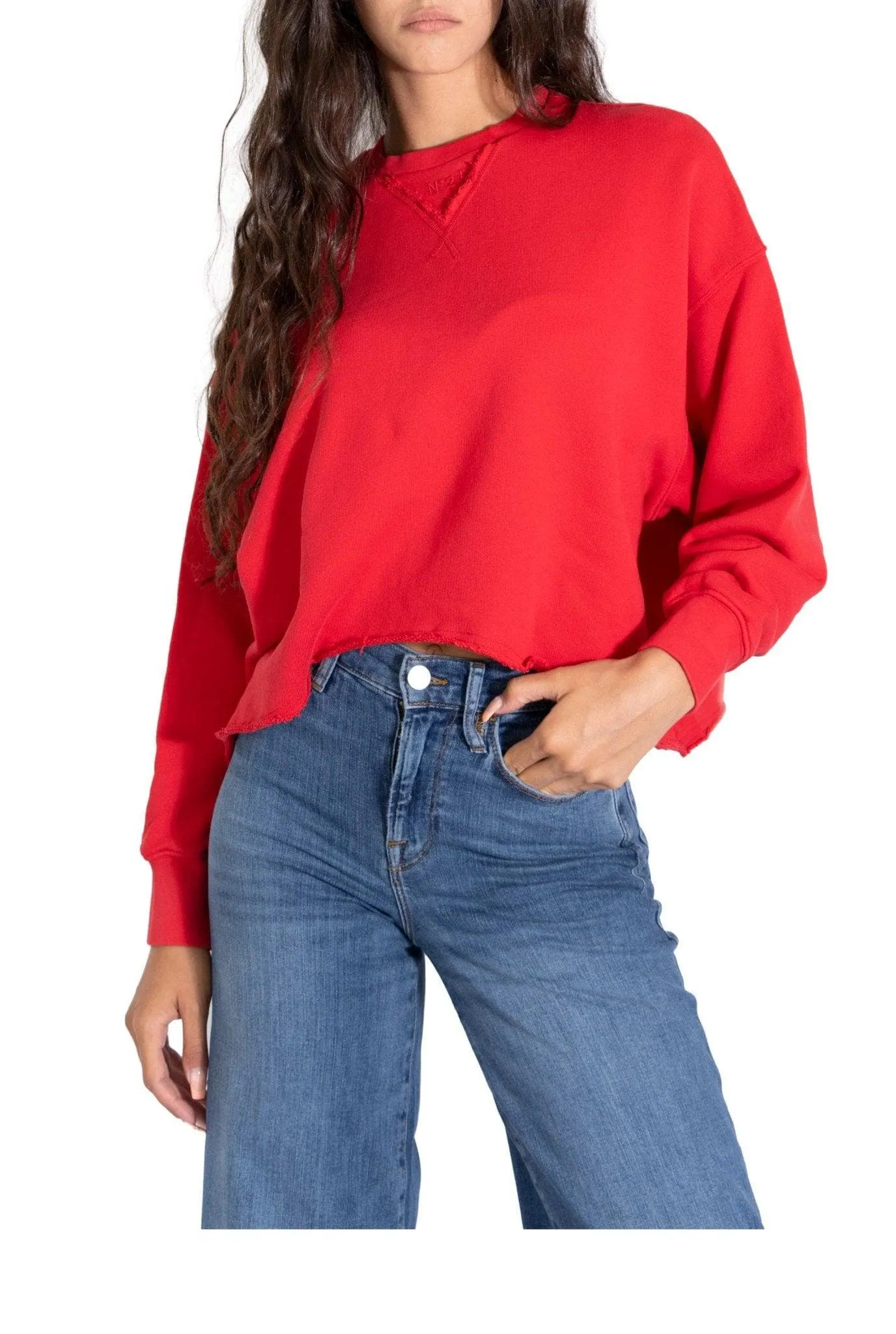 Felpa in cotone rossa