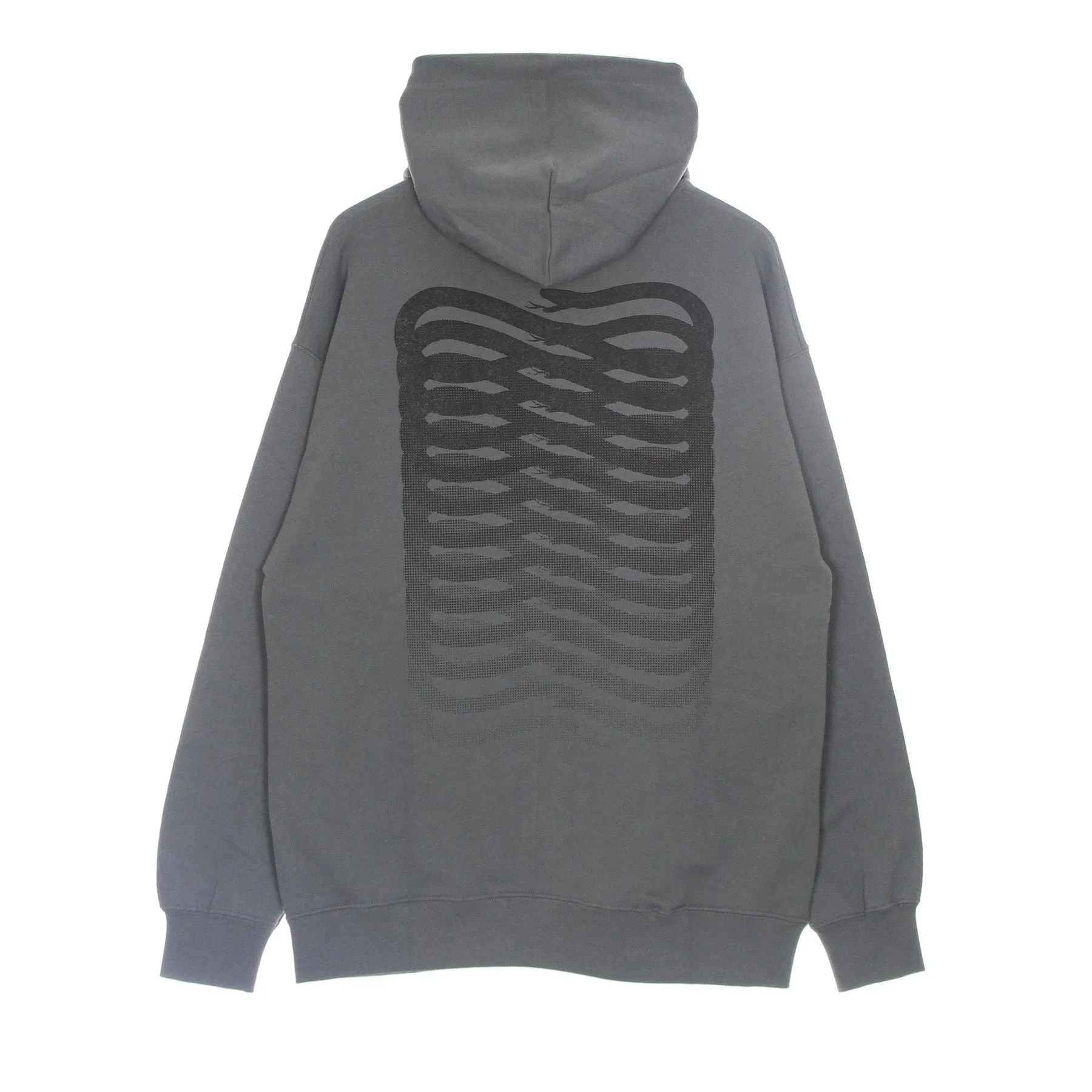 Felpa Leggera Cappuccio Uomo Ribs Black Hoodie Grey/black