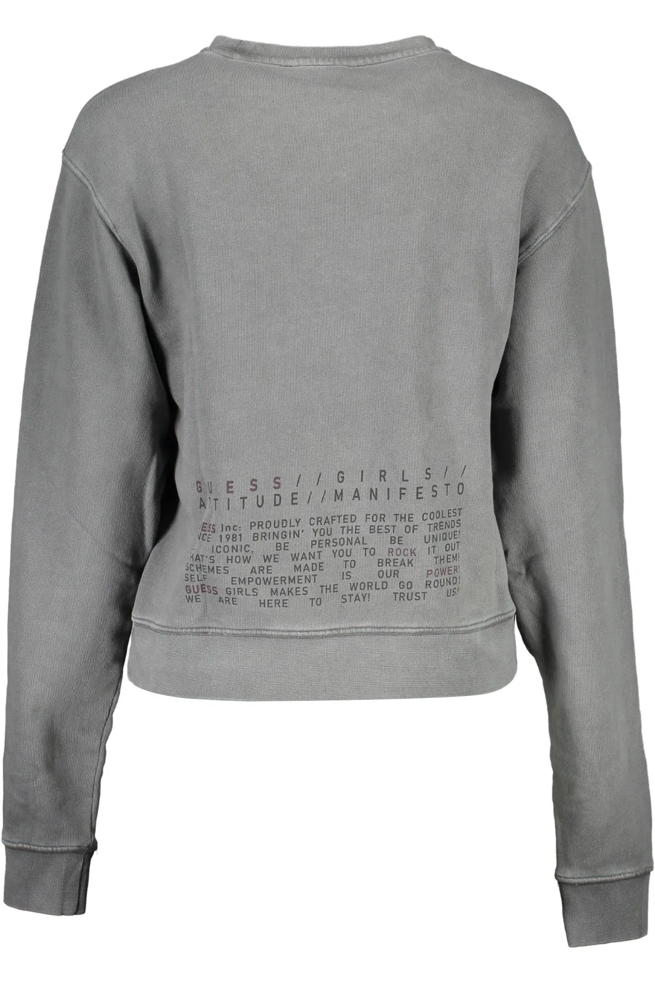 GUESS JEANS FELPA SENZA ZIP DONNA GRIGIO