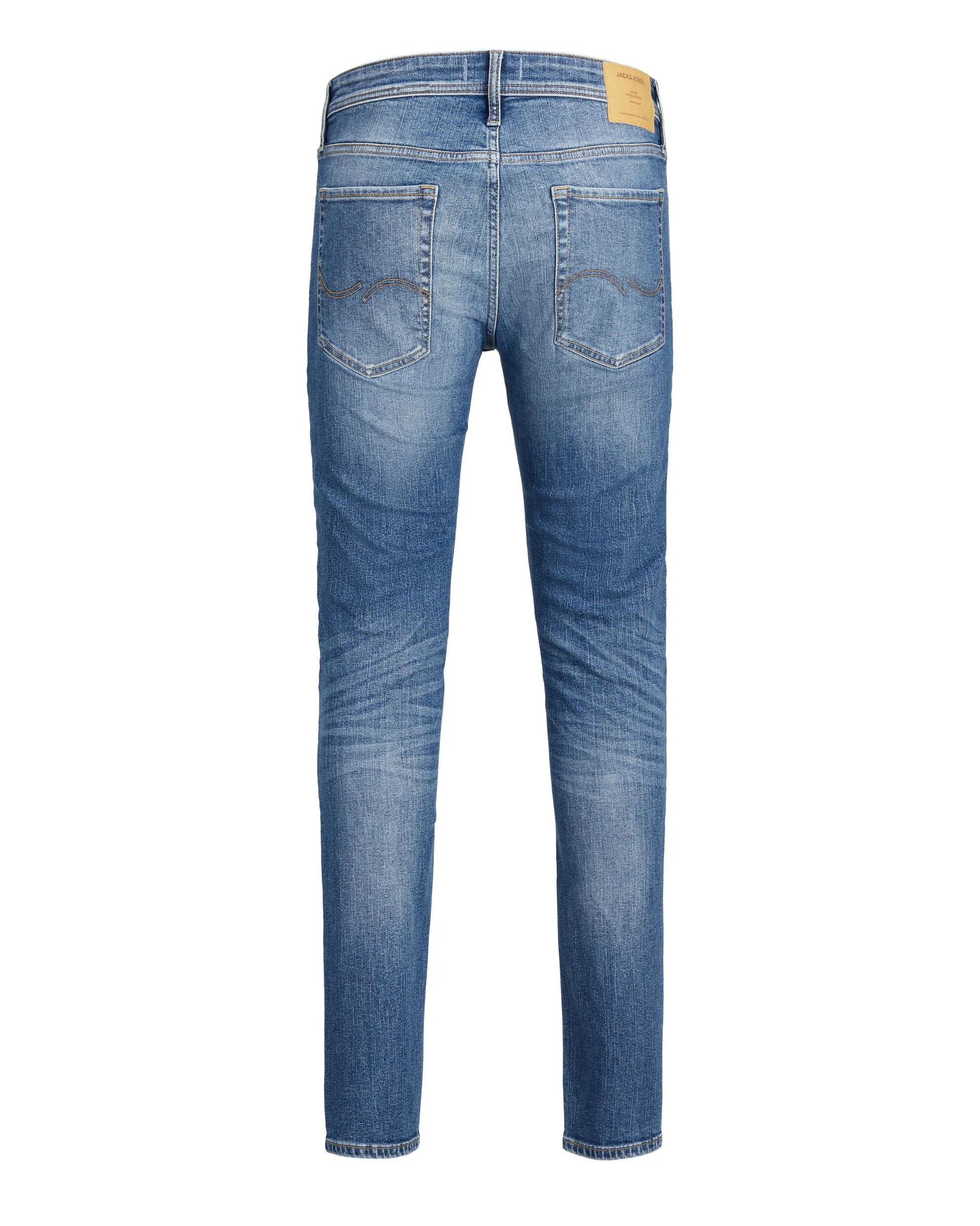 Jeans Liam skinny fit in cotone stretch lavaggio chiaro super stone washed con baffature