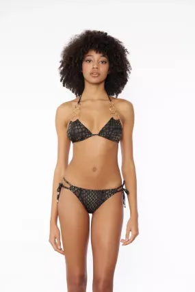Python Print Triangle Bikini with Rings / Black