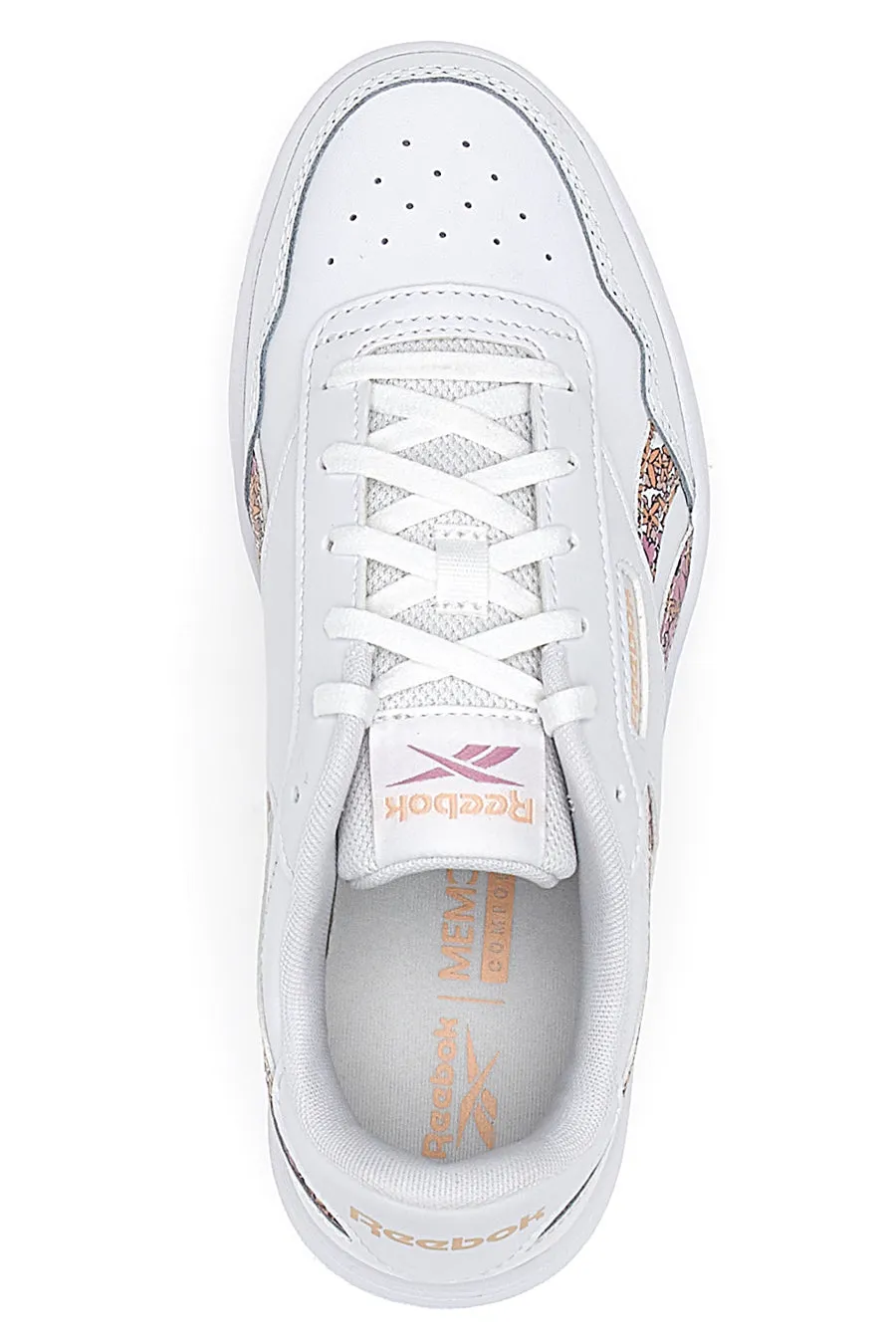   REEBOK Sneakers Bianche e Rosa Con Brillantini Reebok Court Advance