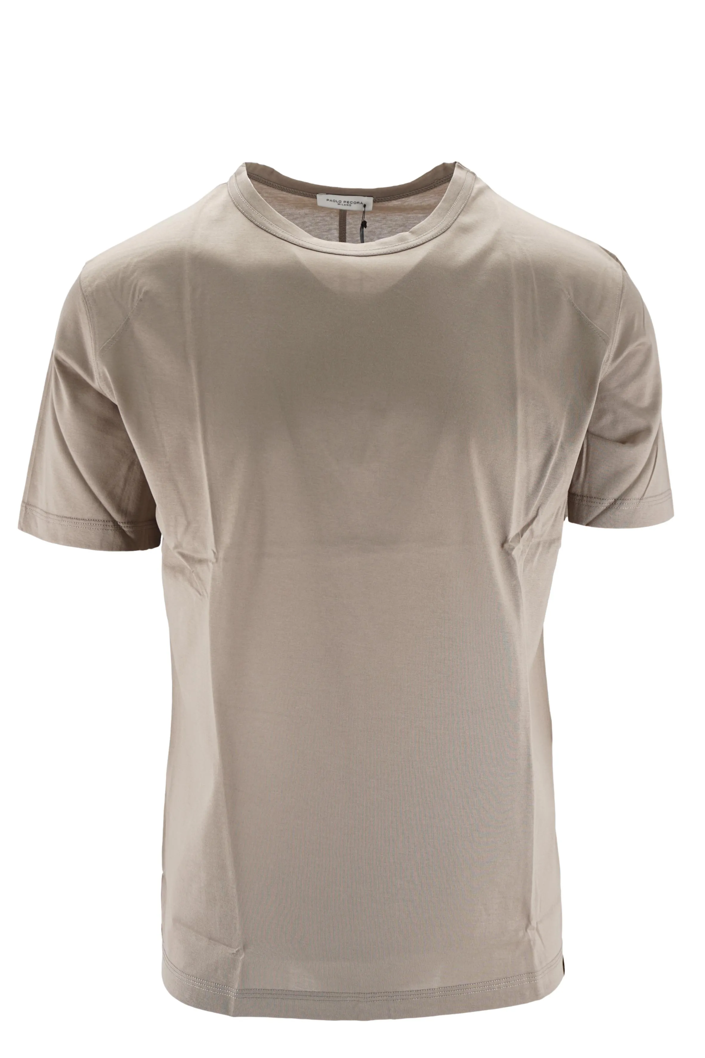 Shiny Cotton Jersey T-Shirt / Beige