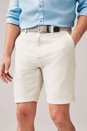 Shorts chino in lino cotone con cintura inclusa