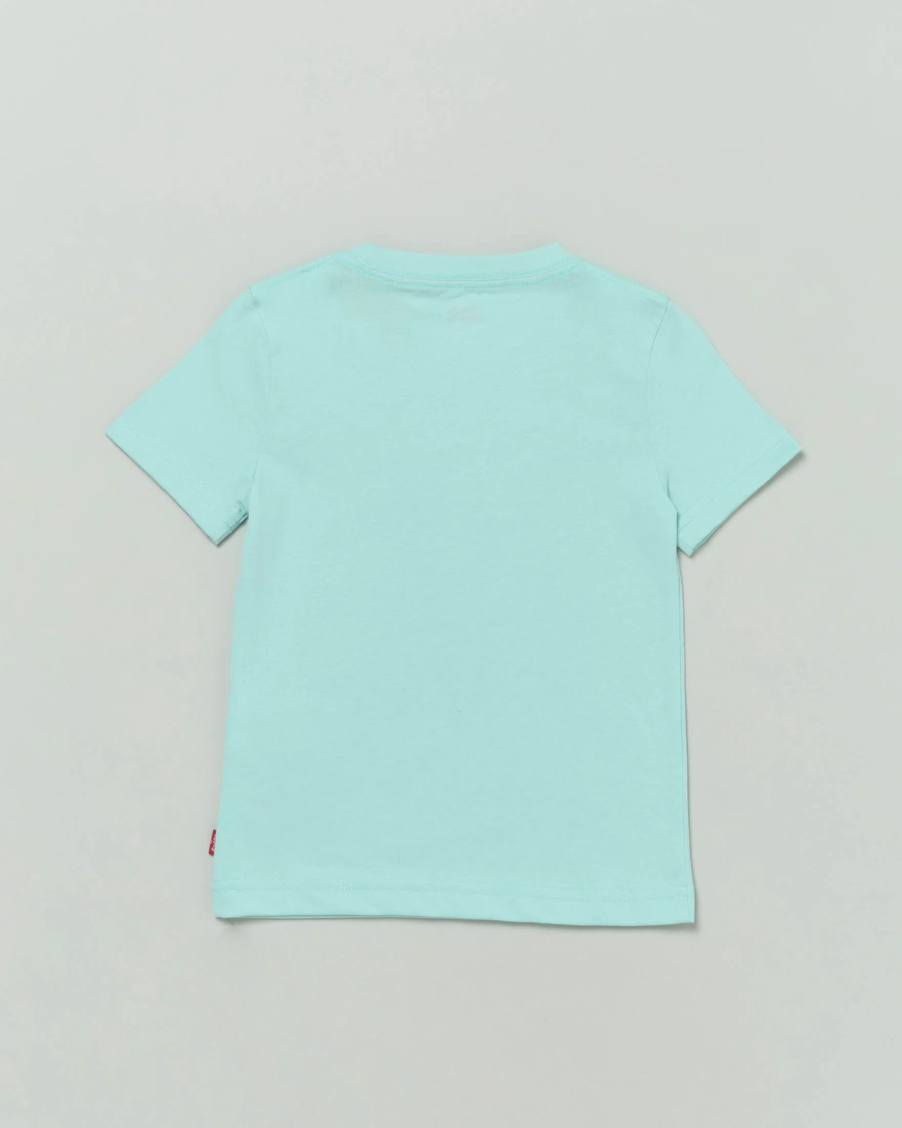 T-shirt azzurra mezza manica con logo batwing bianco 3-8 anni