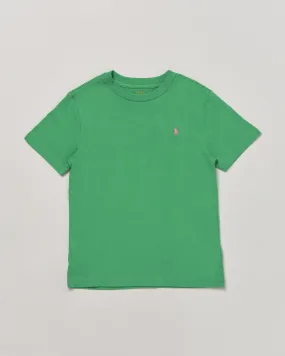 T-shirt verde a mezza manica in cotone con logo pony rosa S-XL